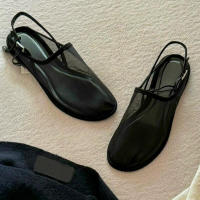 ZA zapatos de mujer bolsa cabeza media zapatillas sandalias tela de malla zapatos de malla cabeza redonda transpirable fondo plano casual muller zapatos verano - details 2