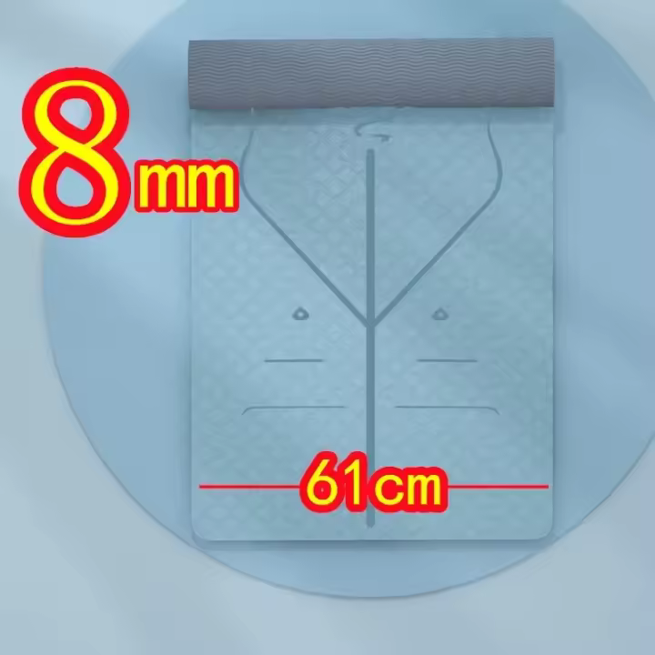 Estera de Yoga de Tpe, 183x80/61x0,8, ensanchada esterilla de Fitness, antideslizante gruesa, absorción de impacto, aislamiento acústico, estera de suelo con cuerda para saltar - 1