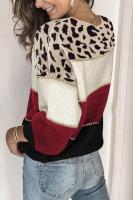 Elegante Suéter de Punto para Mujer Otoño-Invierno 2024 Cuello Largo Contraste Colorido - details 8