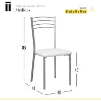 Pack de 2 Sillas de Cocina |   Asientos de Polipiel Blanco |   Modelo SINTRA - details 2