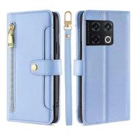 Funda protectora de cuero para OnePlus 10 Pro 5G, moda multifuncional magnética con cremallera y colgante - details 12
