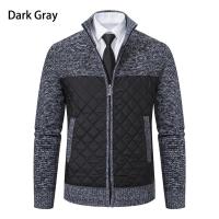 Suéter de otoño e invierno para hombre, cárdigan suelto, suéter de lana, jersey de cuello alto frío, cortavientos empalmado, chaqueta informal - details 1
