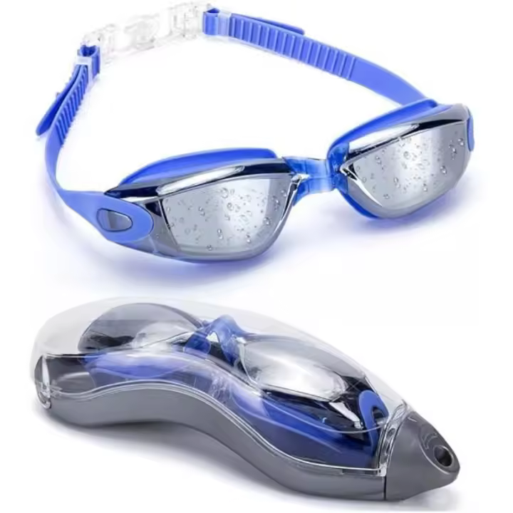 Gafas de silicona antifugas con protector ajustable para helbres, mujeres, niños y niñas. Gafas de Nación unisex para triatlón. Protección UV, antirreturas, Visión Clara, lentes antivaho. - 1