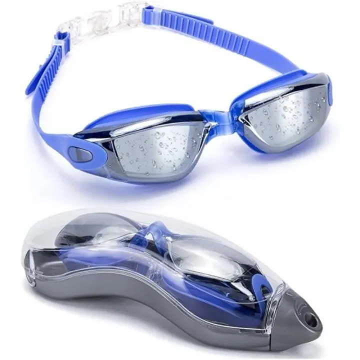 Gafas de silicona antifugas con protector ajustable para helbres, mujeres, niños y niñas. Gafas de Nación unisex para triatlón. Protección UV, antirreturas, Visión Clara, lentes antivaho. - 1