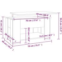 Mesa de centro, mesa auxiliar, consola lateral, salón, sofá, sala de estar, cafetería, muebles, mobiliario, madera contrachapada blanca, 79x49x41 cm - details 46