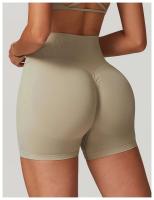 Pantalones cortos deportivos mejorados de cintura alta para yoga sin costuras para mujer, utilizados para gimnasios y ciclismo - details 11