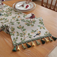 Mantel Individual Jacquard con Flores y Flecos Estilo Bohemio Vintage para Decoración de Mesa - details 3