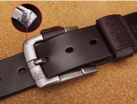 Cinturón de piel 100% auténtica para hombre, correa de cintura de lujo, de piel de vaca, Estilo Vintage, hebilla - details 4