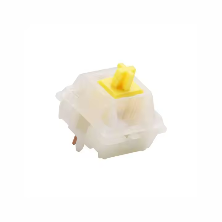 Interruptores Gateron, interruptor lubricado de oreja roja Pro amarillo lechoso, interruptor de vástago SMD RGB Mx para teclado Nical de 5 pines - 1