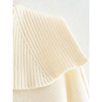 Jersey de punto a rayas para mujer, Jersey de manga larga con cuello en V, color Beige, Otoño e Invierno - details 12