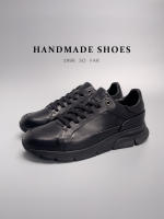 Zapatos hechos a mano, zapatos deportivos, zapatos de cuero para hombre, versátiles, pequeños, negros, que aumentan la altura. - details 0