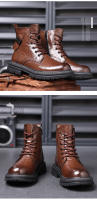 Cuero Piel de vaca Forro polar Botas cálidas para hombres Botas de tendencia versátiles Botas de herramientas - details 22