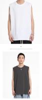Chaleco de algodón puro pesado de estilo americano para hombre, ropa de verano para exteriores, camiseta sin mangas de Color sólido, baloncesto, Fitness, deporte Shou - details 13