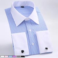 M ~ 6XL camisa de vestir con puños franceses para hombre 2024 nuevo blanco de manga larga botones formales de negocios camisas masculinas camisa con gemelos de ajuste Regular - details 6