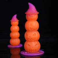 Consolador de silicona suave con cabeza de calabaza para hombres y mujeres, masajeador de próstata, expansor de tapón anal, herramienta sexual, juguete sexual, Navidad, 18 - details 5