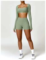 Pantalones Cortos de Cintura Alta de Yoga Ouwu Anti-Esqüí, Ideal para Ciclismo, Correr, Entrenamiento Intenso, Gimnasio Ropa Deportiva para Mujeres - details 16