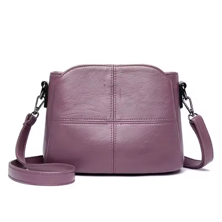 Bolso cruzado de diseño retro para mujer, bolso de hombro de cubo de cuero PU, bolso pequeño de moda de alta calidad - 1