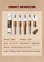 QIBEST Gel transparente para cejas, cera para cejas 2 en 1, cepillo líquido para cejas resistente al agua, tinte negro para cejas, maquillaje de ojos cosmético - details 10
