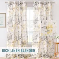 Cortinas de dormitorio, salón de Lino, Visillo Translúcido con Ojales, 2 Piezas - details 22