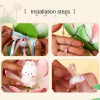 Linternas de flores de loto DIY, paquete de Material brillante, linterna de loto de conejo, linterna luminosa hecha a mano para Festival del Medio Otoño - details 8