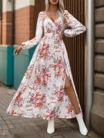 Vestido Largo de Manga Grande con Estampado Cuello en V, Moda Coreana Harajuku para Mujeres - details 9