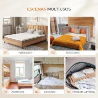 180 x 200 cm, en Viscoelástica (Espuma de Gel con Memoria), 5 cm de Alto, con Funda Extraíble y Lavable, Blanco - details 11