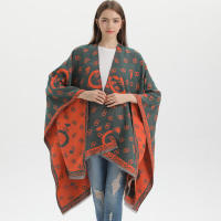 Nueva bufanda chal para mujer, moda retro, gran marca, capa dividida con borlas de doble cara - details 5