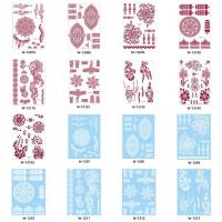 Cara marrón rojo pluma muñeca cuello herramienta de belleza tatuajes temporales encaje tatuajes falsos Henna tatuaje pegatinas flor tatuajes falsos - details 0