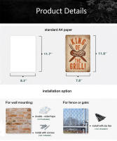 Placa de estaño Vintage para barbacoa, placa de Metal para decoración artística de cocina, cueva de hombre, terraza, playa, casa, Club, decoración de pared - details 2