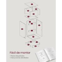 Colección Kailyn Mesa de Noche Adelgazante Juego de 2 Mesa Auxiliar con 2 Cajones y Espacio Abierto - details 20