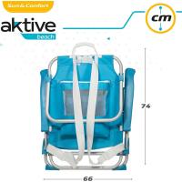 playa plegable y reclinable 5 posiciones, Silla portátil plegable 55x67,5x86cm, Incluye cojín, 1 bolsillo, 1 bolsa con cremallera y topes antivuelco, Sillas de playa - details 45