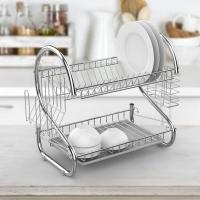 Escurridor de tazas de Metal para ahorro de espacio, soporte estable para platos duradero en forma de S de 2 niveles, palillos - details 10