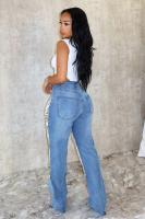 Vaqueros de cintura alta de moda para mujer con brillantes de imitación - details 2