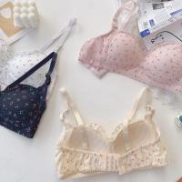 Cómodo sujetador en V profundo inalámbrico con flores dulces, ropa interior a prueba de golpes para mujer, lencería antiflacidez, sujetador de realce, regalos - details 15