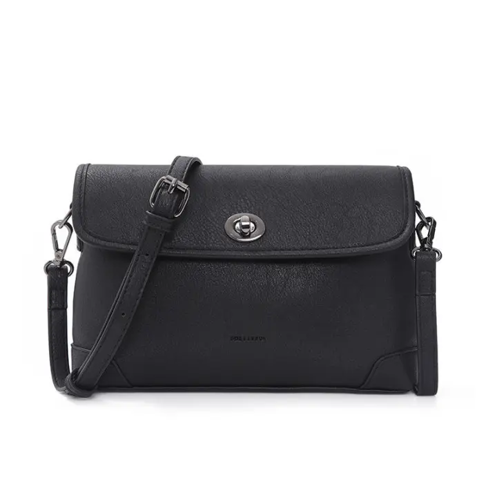 Bolso cruzado hecho a mano con hebilla giratoria de moda, Color sólido, pequeño, cuadrado, estilo americano, para ir al trabajo - 1