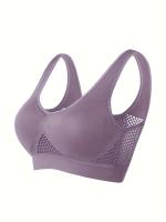 Sujetador deportivo con almohadillas incorporadas, transpirable, alta elasticidad, sin aros, perfecto para yoga, fitness, correr - details 15