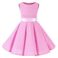 Vestido retro para niña, vestido vintage de princesa de verano sin mangas con lunares de algodón ligero y romántico floral de los años 50 para fiesta y boda Daliy - details 5