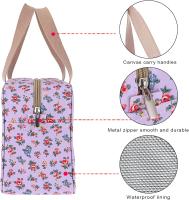 Neceser de viaje grande para mujer, impermeable, organizador de maquillaje, neceser para natación y gimnasio (flor pequeña morada) - details 1