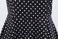 Vestido midi de fiesta de lunares para mujer, elegante, de manga corta, con cuello cuadrado, línea A, estilo años 50 y 60. - details 46
