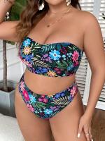 Conjunto de Bikini sin tirantes para mujer, traje de baño Sexy con estampado, traje de baño de talla grande, traje de baño femenino de estilo vendaje, ropa de playa 5XL - details 3