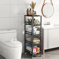 Carrito de Supermercado con 5 Niveles Carro de Cocina o Baño con Estante Extraíble, Metal, Tamaño 40x30x107,5 cm - details 10