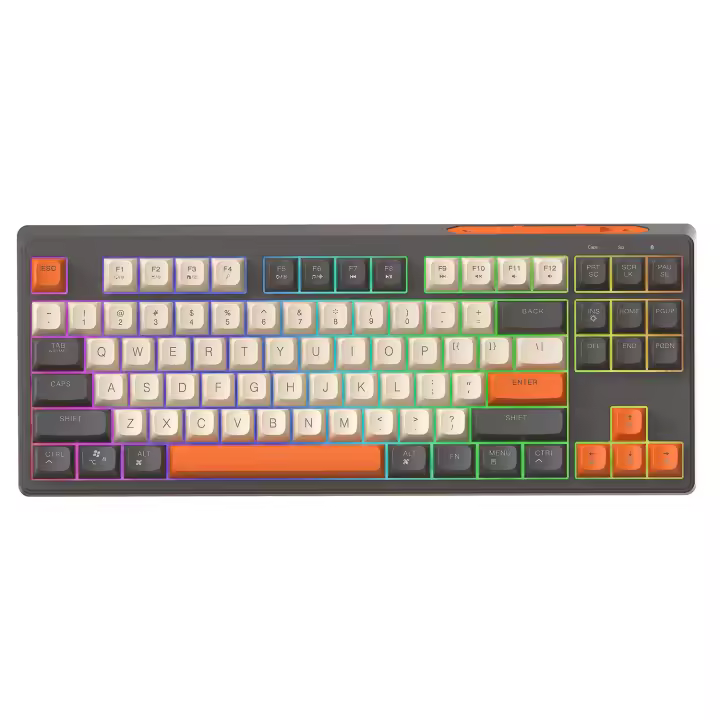 Teclado mecánico inalámbrico Bluetooth de doble modo para juegos, e-sports, oficina, silencioso, con teclas PBT y ratón. - 1
