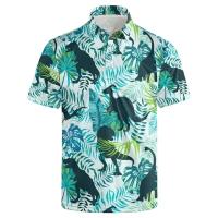 Polo hawaiano 3D para hombre, camiseta de manga corta con estampado de plantas Trcale de verano, camiseta casual con cuello y botones - details 4