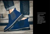Zapatos de piel de estilo británico de otoño e invierno, botas casuales sin cordones, talla grande 46, botas para hombre - details 6