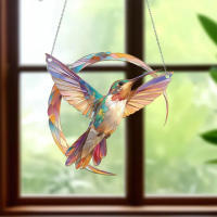 Atrapasoles de colibrí, adorno colgante de ventana colorido, Ideas de decoración acrílica para el hogar - details 0