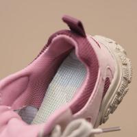 Zapatos informales con cordones para niños y niñas, zapatillas deportivas transpirables de malla de aire, antipatadas, a la moda, para correr, color rosa y gris - details 14
