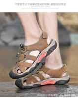 Sandalias de hombre de verano de cuero genuino |   Punta cerrada, suela gruesa antideslizante, diseño ajustable para exteriores – tallas 38–48 - details 17