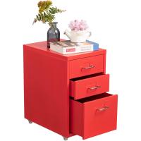 archivos con ruedas para debajo del escritorio de 3 cajones, gabinete de almacenamiento de metal con - details 0