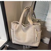 Bolso de mano de pana de color sólido para mujer, bolso de hombro informal de gran capacidad para uso diario, bolso de viaje diario versátil de alta calidad, bolso de compras de moda para niña, regalos únicos para mujeres - details 1