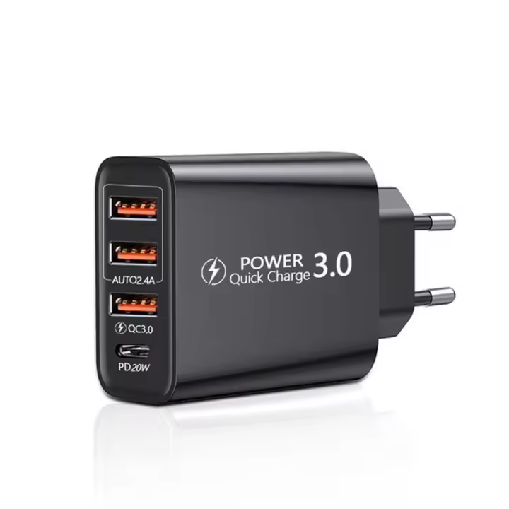 Cargador de teléfono móvil con 4 puertos USB, adaptador de carga rápida para teléfono móvil - 1